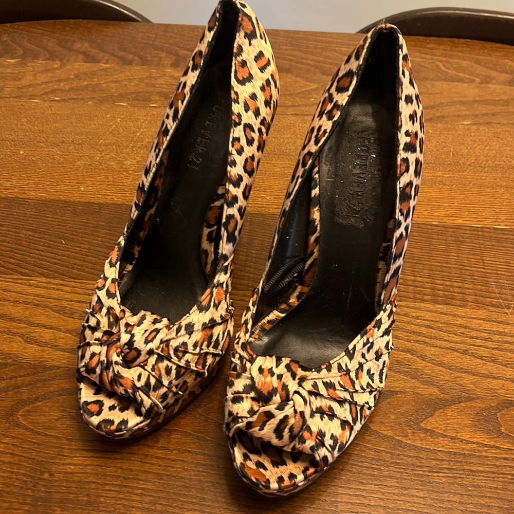 Forever 21 cheetah print platform heels